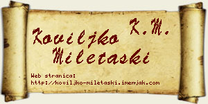 Koviljko Miletaški vizit kartica
